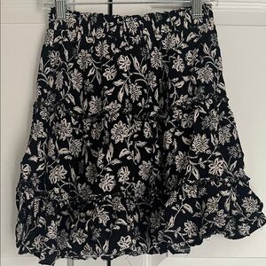 Rachel Zoe Black and White Floral Mini Skirt